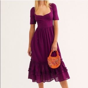 Free People Frances Lace Up Back Midi Dress